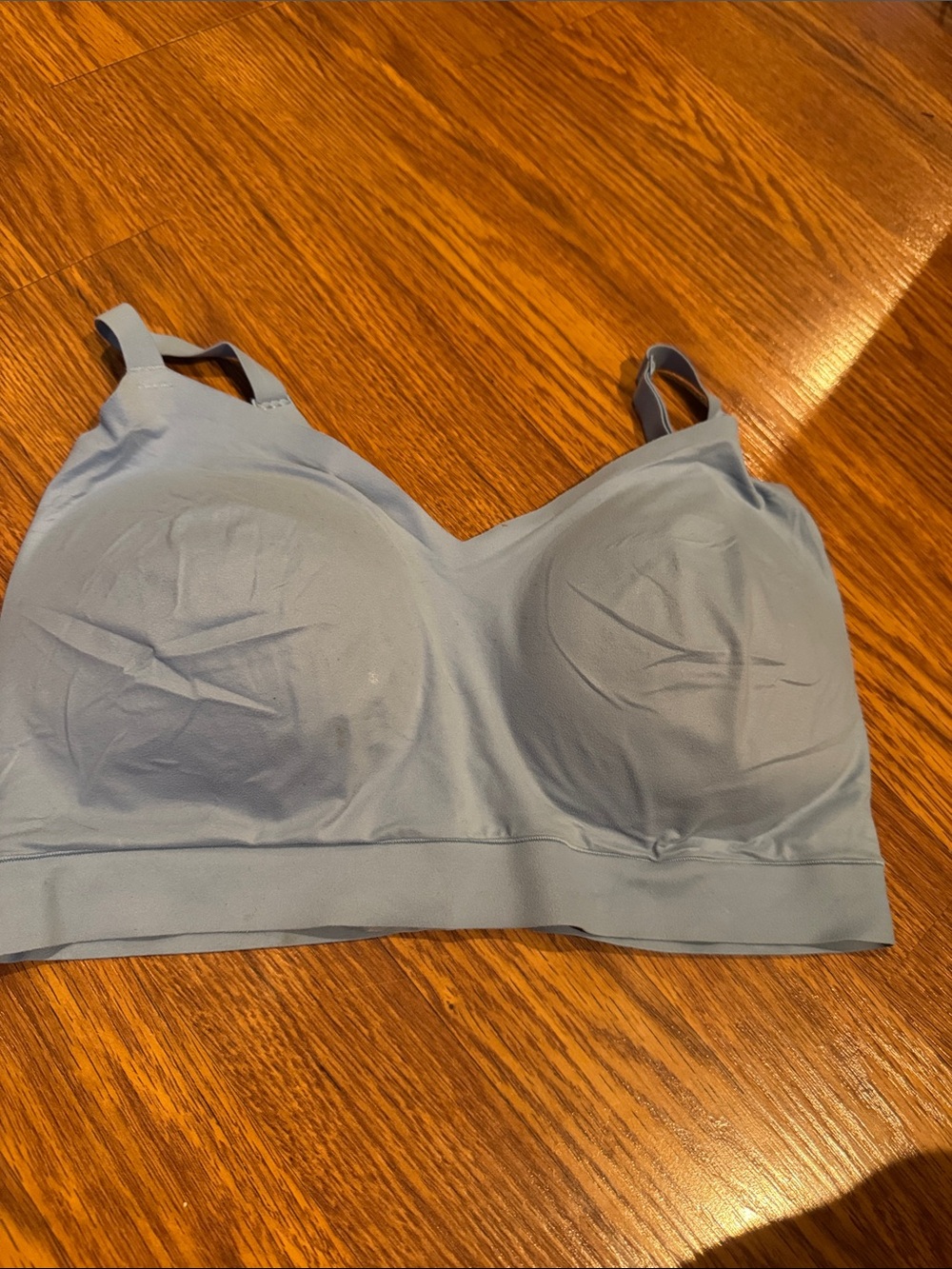 Light Blue Wireless Moulded Comfort Bra - Women Intimates